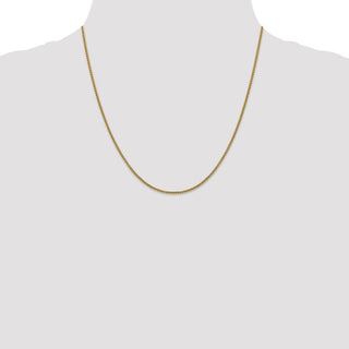 20" 14k Yellow Gold 1.5mm Semi-Solid Round Box Chain Necklace