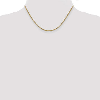 16" 14k Yellow Gold 1.75mm Semi-Solid Round Box Chain Necklace