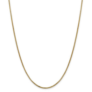 30" 14k Yellow Gold 1.75mm Semi-Solid Round Box Chain Necklace