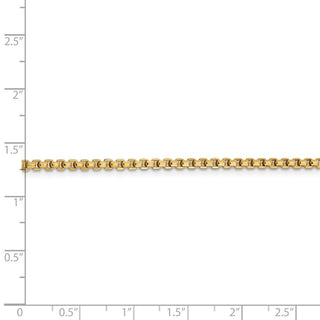 8" 14k Yellow Gold 2.45mm Semi-Solid Round Box Chain Bracelet