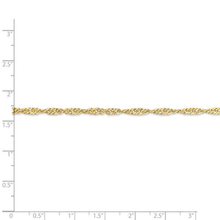 24" 14k Yellow Gold 2.75mm Lightweight Singapore Chain Necklace