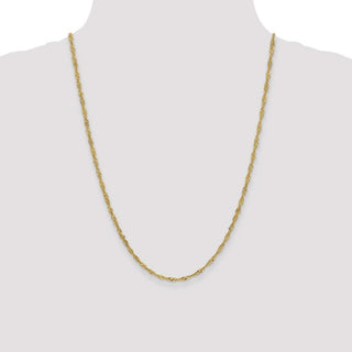24" 14k Yellow Gold 2.75mm Lightweight Singapore Chain Necklace