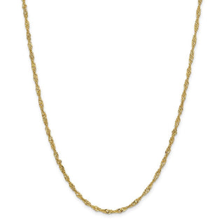 24" 14k Yellow Gold 2.75mm Lightweight Singapore Chain Necklace