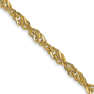 24" 14k Yellow Gold 2.75mm Lightweight Singapore Chain Necklace