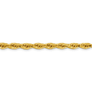 8" 14k Yellow Goldy 4.75mm Semi-Solid Rope Chain Bracelet