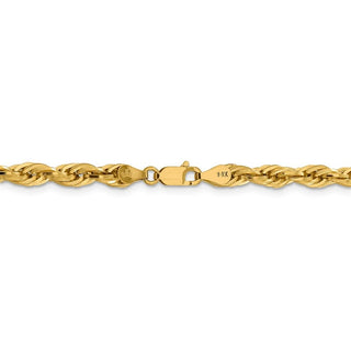 8" 14k Yellow Goldy 4.75mm Semi-Solid Rope Chain Bracelet