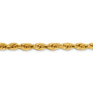24" 14k Yellow Goldy 5.4mm Semi-Solid Rope Chain Necklace