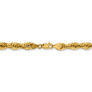 24" 14k Yellow Goldy 5.4mm Semi-Solid Rope Chain Necklace