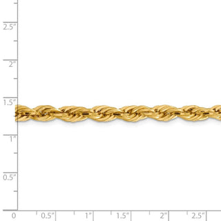 24" 14k Yellow Goldy 5.4mm Semi-Solid Rope Chain Necklace