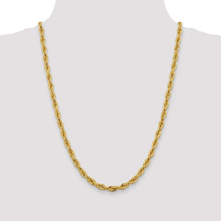 24" 14k Yellow Goldy 5.4mm Semi-Solid Rope Chain Necklace