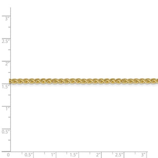 24" 14k Yellow Gold 2.75mm Semi-solid Wheat Chain Necklace