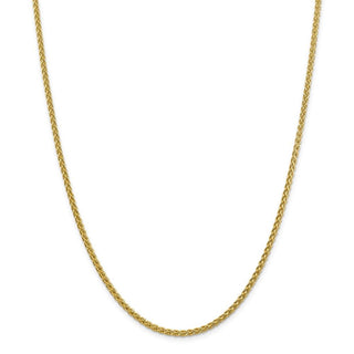 30" 14k Yellow Gold 2.75mm Semi-solid Wheat Chain Necklace