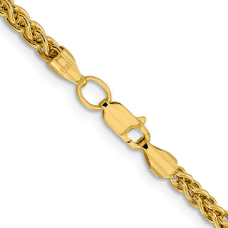 22" 14k Yellow Gold 3.45mm Semi-solid Wheat Chain Necklace