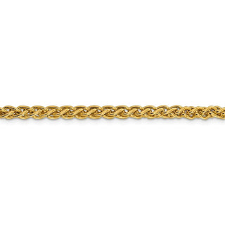 24" 14k Yellow Gold 4.15mm Semi-solid Wheat Chain Necklace