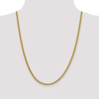 24" 14k Yellow Gold 4.3mm Semi-solid 3-Wire Wheat Chain Necklace