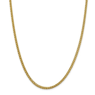 24" 14k Yellow Gold 4.3mm Semi-solid 3-Wire Wheat Chain Necklace