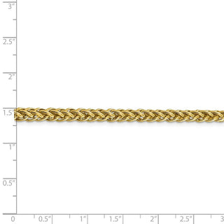 26" 14k Yellow Gold 4.65mm Semi-solid 3-Wire Wheat Chain Necklace