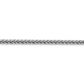 24" 14k White Gold 4.3mm Semi-solid 3-Wire Wheat Chain Necklace
