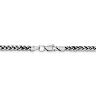 24" 14k White Gold 4.3mm Semi-solid 3-Wire Wheat Chain Necklace
