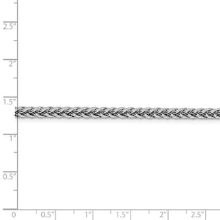 24" 14k White Gold 4.3mm Semi-solid 3-Wire Wheat Chain Necklace