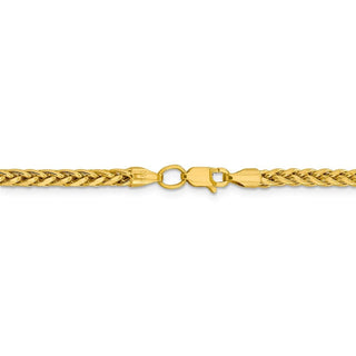 22" 14k Yellow Gold 3.1mm Semi-solid Diamond-cut Wheat Chain Necklace
