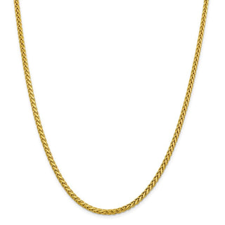 22" 14k Yellow Gold 3.1mm Semi-solid Diamond-cut Wheat Chain Necklace