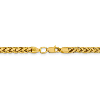 20" 14k Yellow Gold 3.7mm Semi-solid Diamond-cut Wheat Chain Necklace