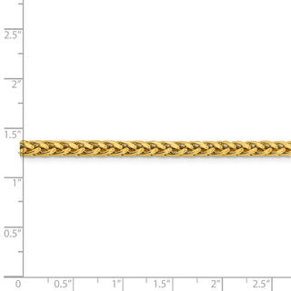 24" 14k Yellow Gold 3.7mm Semi-solid Diamond-cut Wheat Chain Necklace