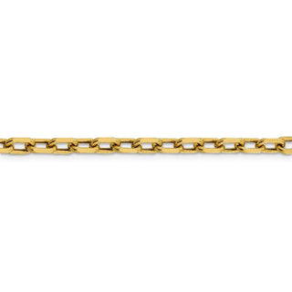 26" 14k Yellow Gold 4.9mm Semi-solid Diamond-cut Open Link Cable Chain Necklace