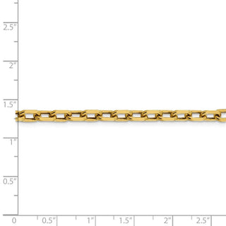 26" 14k Yellow Gold 4.9mm Semi-solid Diamond-cut Open Link Cable Chain Necklace