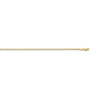 26" 14k Yellow Gold 3mm Semi-solid Diamond-cut Open Link Cable Chain Necklace