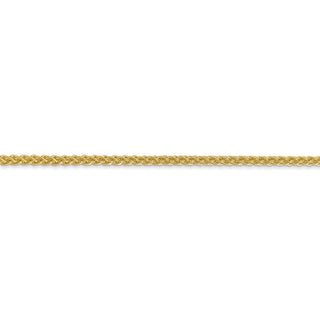 24" 14k Yellow Gold 2mm Semi-Solid Wheat Chain Necklace
