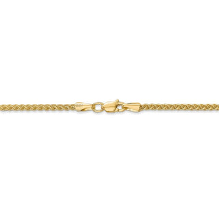 20" 14k Yellow Gold 2mm Semi-Solid Wheat Chain Necklace