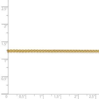 24" 14k Yellow Gold 2mm Semi-Solid Wheat Chain Necklace