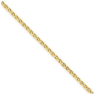 10" 14k Yellow Gold 2.00mm Semi-Solid Wheat Anklet