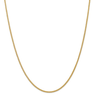 30" 14k Yellow Gold 2mm Semi-Solid Wheat Chain Necklace