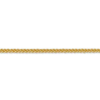 24" 14k Yellow Gold 2.6mm Semi-solid 3-Wire Wheat Chain Necklace