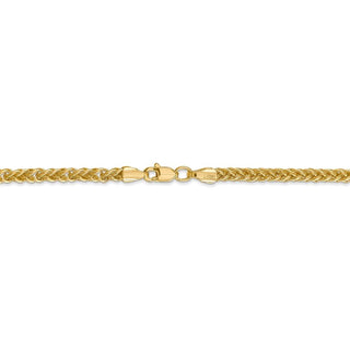 20" 14k Yellow Gold 2.6mm Semi-solid 3-Wire Wheat Chain Necklace