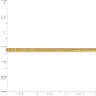 24" 14k Yellow Gold 2.6mm Semi-solid 3-Wire Wheat Chain Necklace