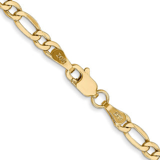 22" 14k Yellow Gold 3.5mm Semi-Solid Figaro Chain Necklace