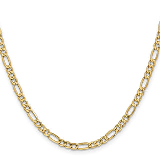 18" 14k Yellow Gold 4.2mm Semi-Solid Figaro Chain Necklace