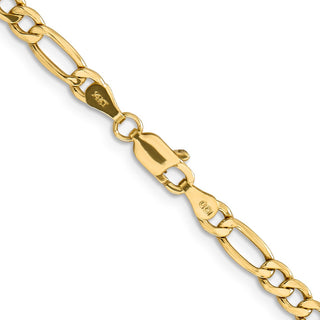 18" 14k Yellow Gold 4.2mm Semi-Solid Figaro Chain Necklace
