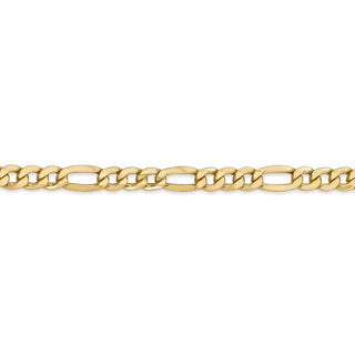 26" 14k Yellow Gold 5.75mm Semi-Solid Figaro Chain Necklace