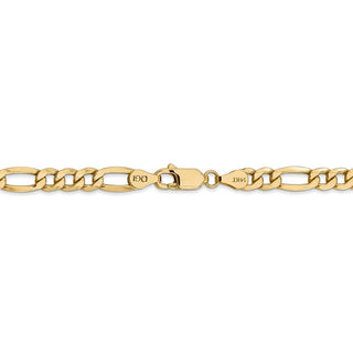 26" 14k Yellow Gold 5.75mm Semi-Solid Figaro Chain Necklace