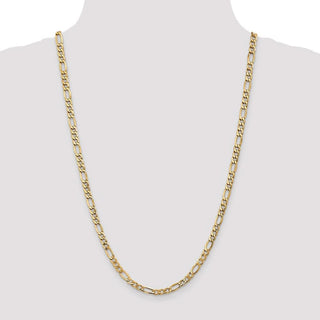 26" 14k Yellow Gold 5.75mm Semi-Solid Figaro Chain Necklace