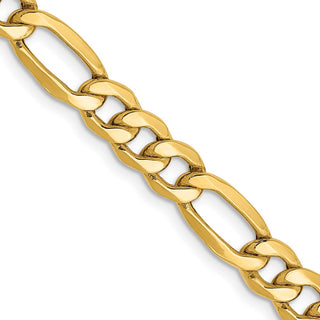 20" 14k Yellow Gold 6.25mm Semi-Solid Figaro Chain Necklace