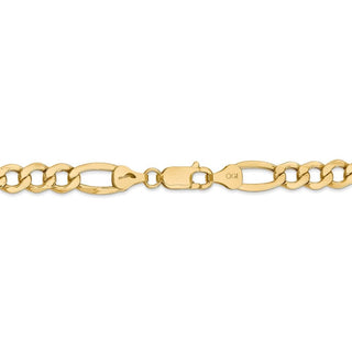 24" 14k Yellow Gold 7.3mm Semi-Solid Figaro Chain Necklace