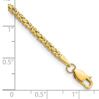 7" 14k Yellow Gold 2mm Byzantine Chain Bracelet
