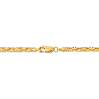 8" 14k Yellow Gold 2.5mm Byzantine Chain Bracelet