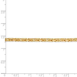 8" 14k Yellow Gold 2.5mm Byzantine Chain Bracelet